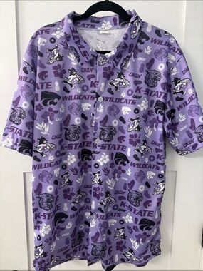 K-State Wildcats Purple Button-Up Shirt